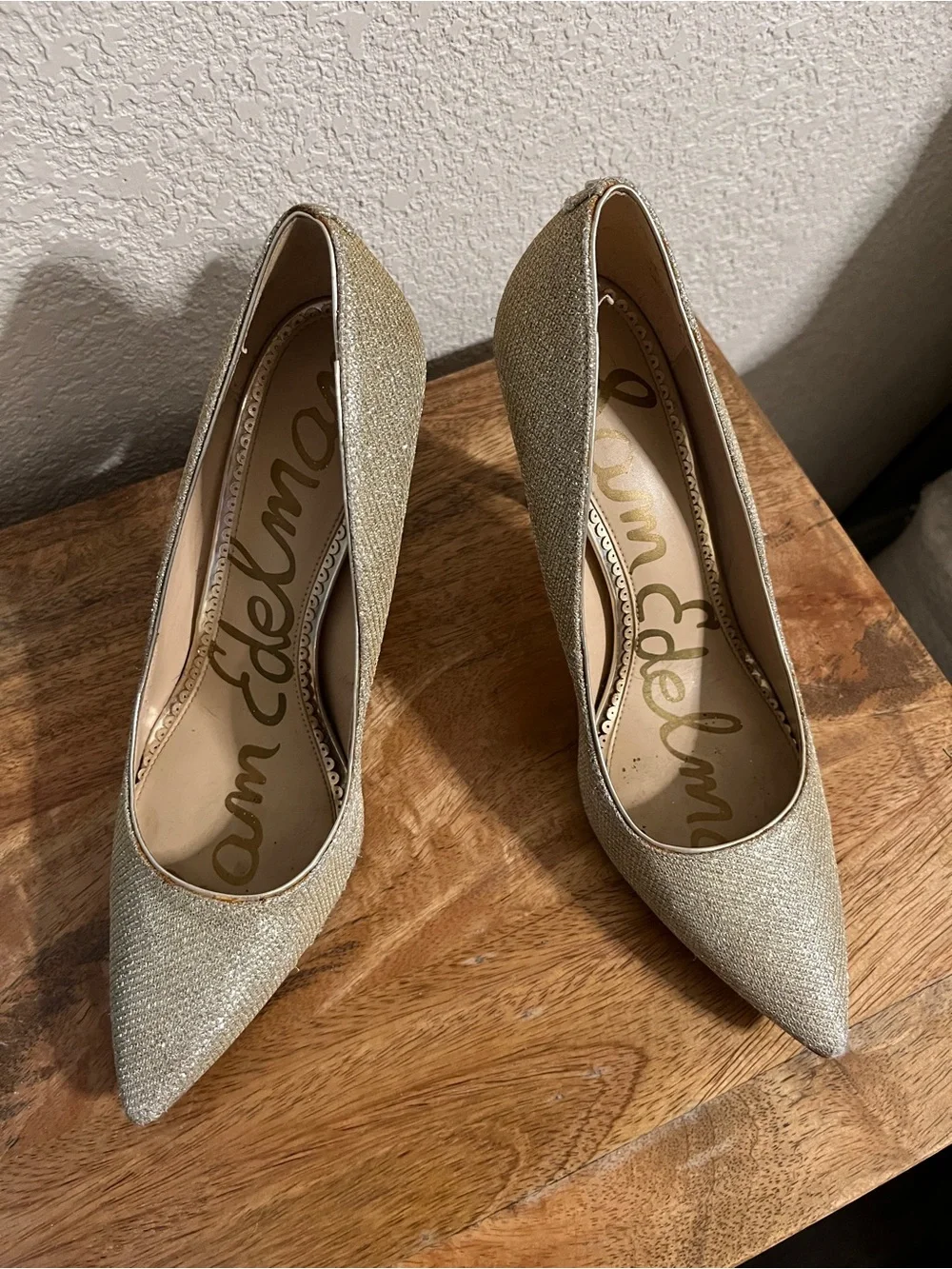 Sam Edelman Sparkling Gold Pointed-Toe Stiletto Pumps
